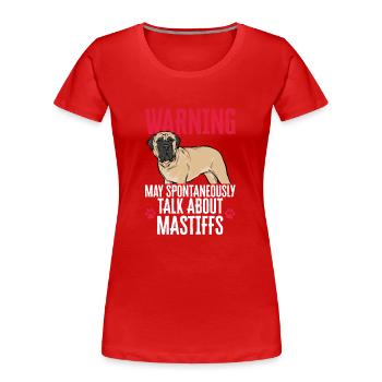 Mastiff Chien Vieux Mastiff anglais - T-shirt bio Premium Femme - rouge - Devant - Mia (176cm)