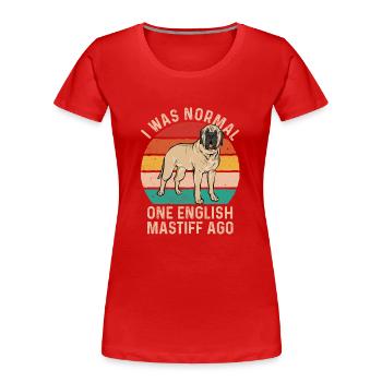 Mastiff Chien Vieux Mastiff anglais - T-shirt bio Premium Femme - rouge - Devant - Mia (176cm)
