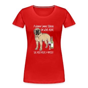 Mastiff Chien Vieux Mastiff anglais - T-shirt bio Premium Femme - rouge - Devant - Mia (176cm)