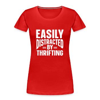 Secondhand Laden Hofverkauf Geschenk Thrifting - Frauen Premium Bio T-Shirt - Rot - Vorne - Mia (176cm)