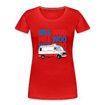 Weee Woo Ambulance - T-shirt bio Premium Femme - rouge - Devant - Mia (176cm)