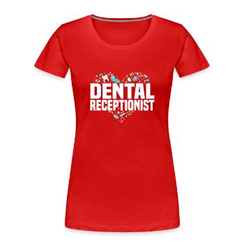 Assistante dentaire coeur - T-shirt bio Premium Femme - rouge - Devant - Mia (176cm)