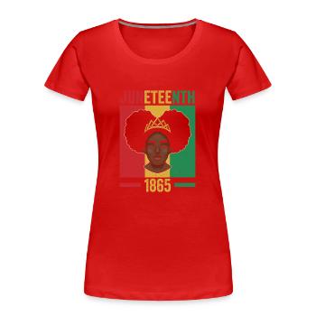 Juneteenth 1865 African American Black Afrika - Frauen Premium Bio T-Shirt - Rot - Vorne - Mia (176cm)
