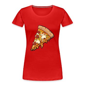 Pizza - Frauen Premium Bio T-Shirt - Rot - Vorne - Mia (176cm)