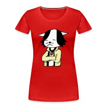 Bloo le chat grognon - T-shirt bio Premium Femme - rouge - Devant - Mia (176cm)