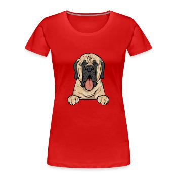 Mastiff Chien Vieux Mastiff anglais - T-shirt bio Premium Femme - rouge - Devant - Mia (176cm)