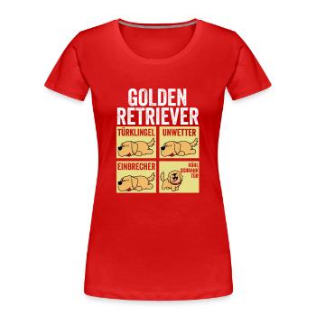 Hund Golden Retriever - Frauen Premium Bio T-Shirt - Rot - Vorne - Mia (176cm)
