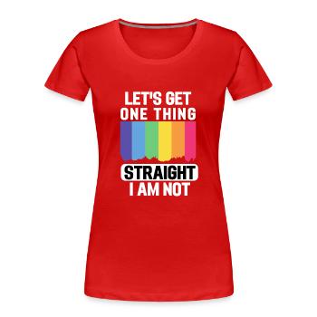 Rainbow Flag Gay Pride Cadeau drôle LBGT - T-shirt bio Premium Femme - rouge - Devant - Mia (176cm)