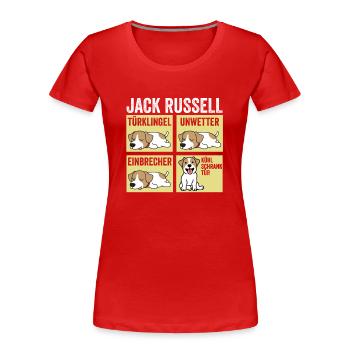 Hund Jack Russell - Frauen Premium Bio T-Shirt - Rot - Vorne - Mia (176cm)