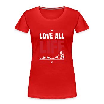 Love animal welfare - Women's Premium Organic T-Shirt - red - Front - Mia (176cm)