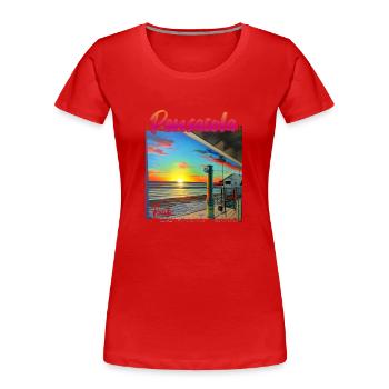 Coucher de soleil à Pensacola, Floride - T-shirt bio Premium Femme - rouge - Devant - Mia (176cm)
