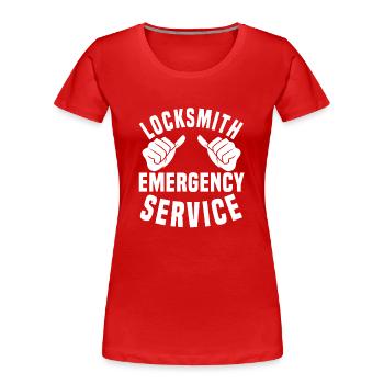 Schlosser Notdienst Schlüsseldienst - Frauen Premium Bio T-Shirt - Rot - Vorne - Mia (176cm)