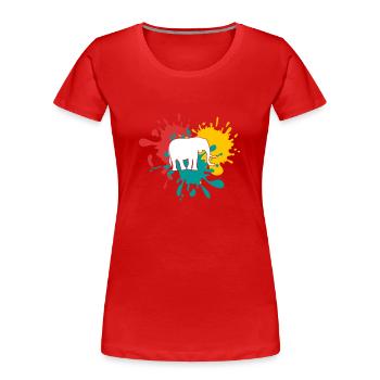Éléphant - T-shirt bio Premium Femme - rouge - Devant - Mia (176cm)