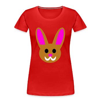 Niedlicher Osterhase - Frauen Premium Bio T-Shirt - Rot - Vorne - Mia (176cm)