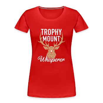 Trophäenbergflüsterer Jagdtaxidermie - Frauen Premium Bio T-Shirt - Rot - Vorne - Mia (176cm)