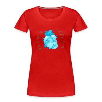 Teile des Herzens - Frauen Premium Bio T-Shirt - Rot - Vorne - Mia (176cm)