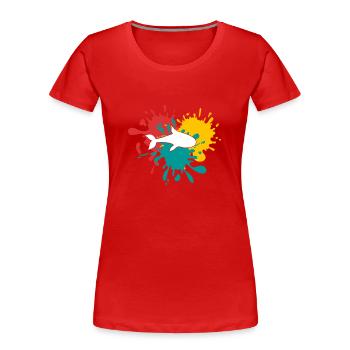 Dolphin - Women's Premium Organic T-Shirt - red - Front - Mia (176cm)