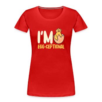 Je suis Egg-Ceptional - T-shirt bio Premium Femme - rouge - Devant - Mia (176cm)