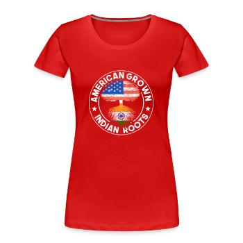 American flag Indian India roots Punjab - Women's Premium Organic T-Shirt - red - Front - Mia (176cm)
