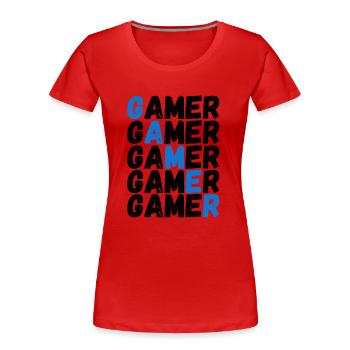 Joueur - T-shirt bio Premium Femme - rouge - Devant - Mia (176cm)