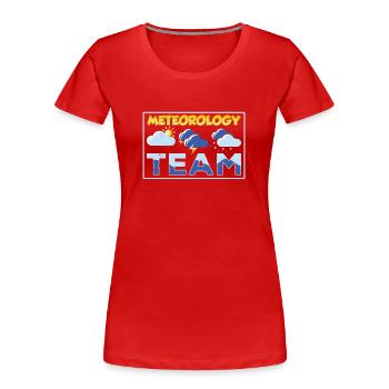 Team Meteorologie Meteorologe Wettervorhersage - Frauen Premium Bio T-Shirt - Rot - Vorne - Mia (176cm)