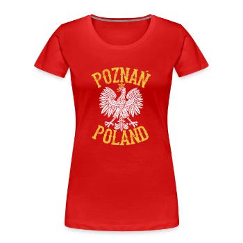 Poland Polish Polska Polski Husaria Cavalry - Women's Premium Organic T-Shirt - red - Front - Mia (176cm)