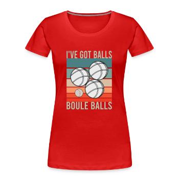 Boccia Boule Pétanque Pétanque Sports Jeu de Balle - T-shirt bio Premium Femme - rouge - Devant - Mia (176cm)
