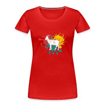 Ziege Silhouette - Frauen Premium Bio T-Shirt - Rot - Vorne - Mia (176cm)