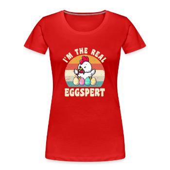 Eggspert Ostern Osterfest Ostereier Osterhuhn - Frauen Premium Bio T-Shirt - Rot - Vorne - Mia (176cm)