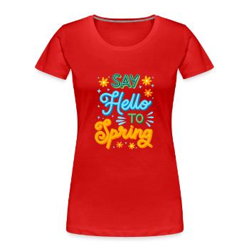 Premier jour de l’équinoxe de printemps - T-shirt bio Premium Femme - rouge - Devant - Mia (176cm)