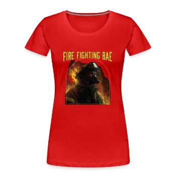 Fire Fighting Bae Fire Rescue Firefighting - Frauen Premium Bio T-Shirt - Rot - Vorne - Mia (176cm)