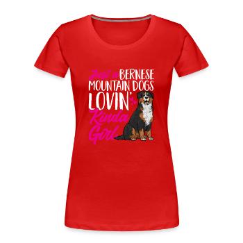 Bouvier bernois - T-shirt bio Premium Femme - rouge - Devant - Mia (176cm)