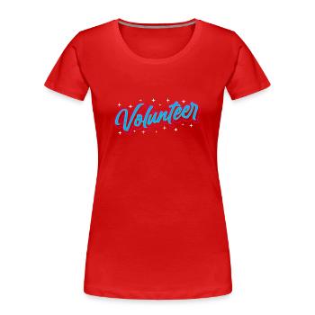 Volontariat volontaire - T-shirt bio Premium Femme - rouge - Devant - Mia (176cm)
