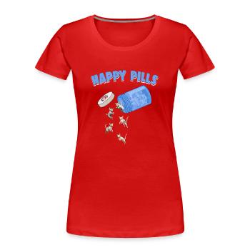 Happy Pills Devon Rex Cat Drôle d’amoureux chaton - T-shirt bio Premium Femme - rouge - Devant - Mia (176cm)