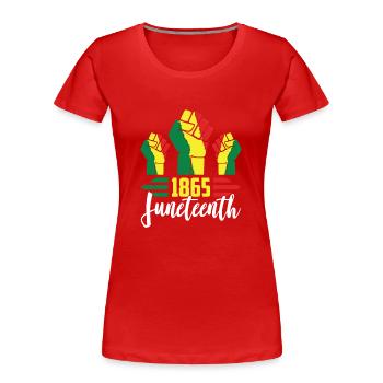 1865 Juneteenth Afrika African American Black - Frauen Premium Bio T-Shirt - Rot - Vorne - Mia (176cm)