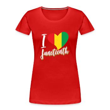 Ich Liebe Den Juneteenth African American Black - Frauen Premium Bio T-Shirt - Rot - Vorne - Mia (176cm)