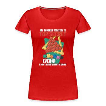 Snooker-Strategie | Snookerspieler - Frauen Premium Bio T-Shirt - Rot - Vorne - Mia (176cm)