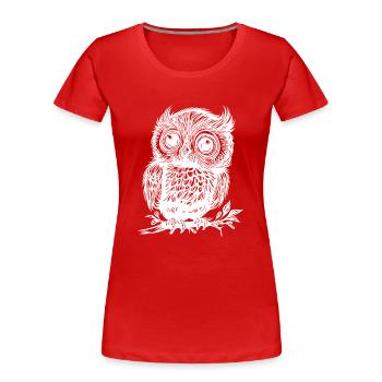 Mignon chouette vintage mignonne - T-shirt bio Premium Femme - rouge - Devant - Mia (176cm)