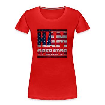 Opérateur de jambon Drapeau américain - T-shirt bio Premium Femme - rouge - Devant - Mia (176cm)