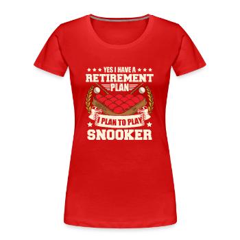 Snooker Retirement - Women's Premium Organic T-Shirt - red - Front - Mia (176cm)