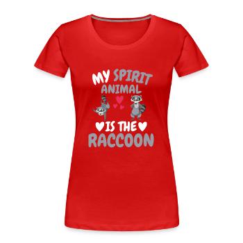 Mein spirituelles Tier Wald Tier Geschenk Waschbär - Frauen Premium Bio T-Shirt - Rot - Vorne - Mia (176cm)