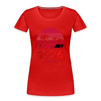 Vintage Année 1996 Edition Limitée Rouge - T-shirt bio Premium Femme - rouge - Devant - Mia (176cm)