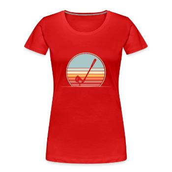Golf Golfer - Frauen Premium Bio T-Shirt - Rot - Vorne - Mia (176cm)