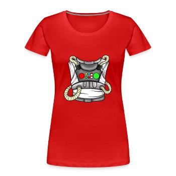 Costume d’astronaute - T-shirt bio Premium Femme - rouge - Devant - Mia (176cm)