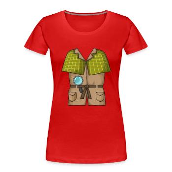 Costume de détective - T-shirt bio Premium Femme - rouge - Devant - Mia (176cm)