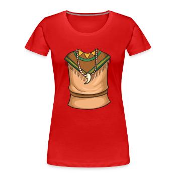 Costume indien - T-shirt bio Premium Femme - rouge - Devant - Mia (176cm)