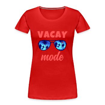 Vacances d’été Voyage en famille Retro Beach Vacay Mode - T-shirt bio Premium Femme - rouge - Devant - Mia (176cm)