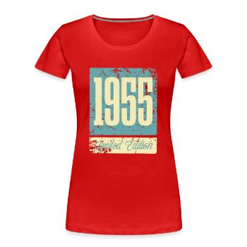 1955 Geboren Geburtstag Geburtsjahr - Frauen Premium Bio T-Shirt - Rot - Vorne - Mia (176cm)