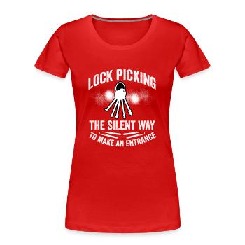 La façon silencieuse de faire une performance - T-shirt bio Premium Femme - rouge - Devant - Mia (176cm)