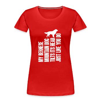 Bouvier bernois - T-shirt bio Premium Femme - rouge - Devant - Mia (176cm)